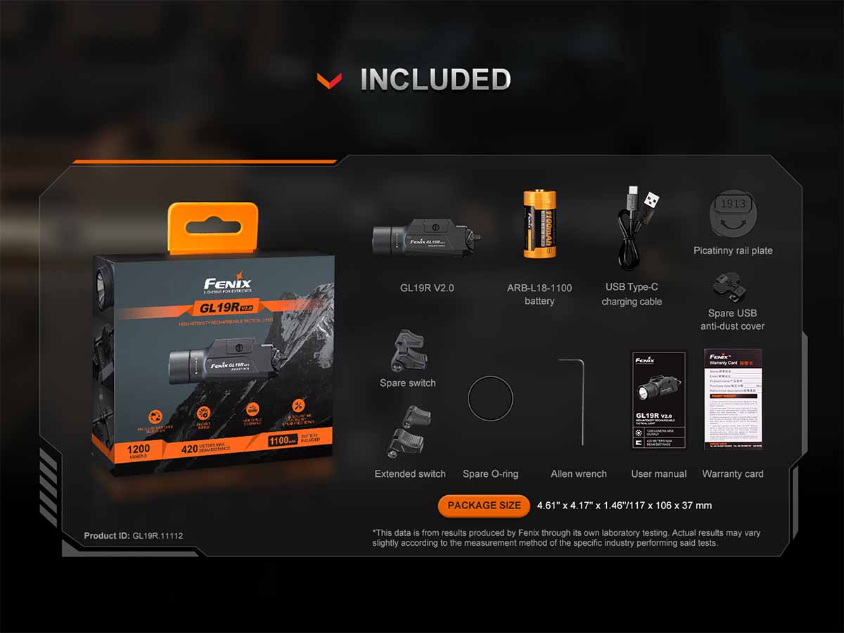 Fenix GL19R V2.0 Tactical Weapon Light - Image 17