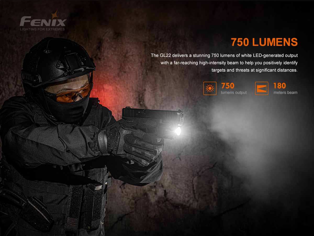 Fenix GL22 Tactical Weapon Light with Red Laser Sight - Image 7