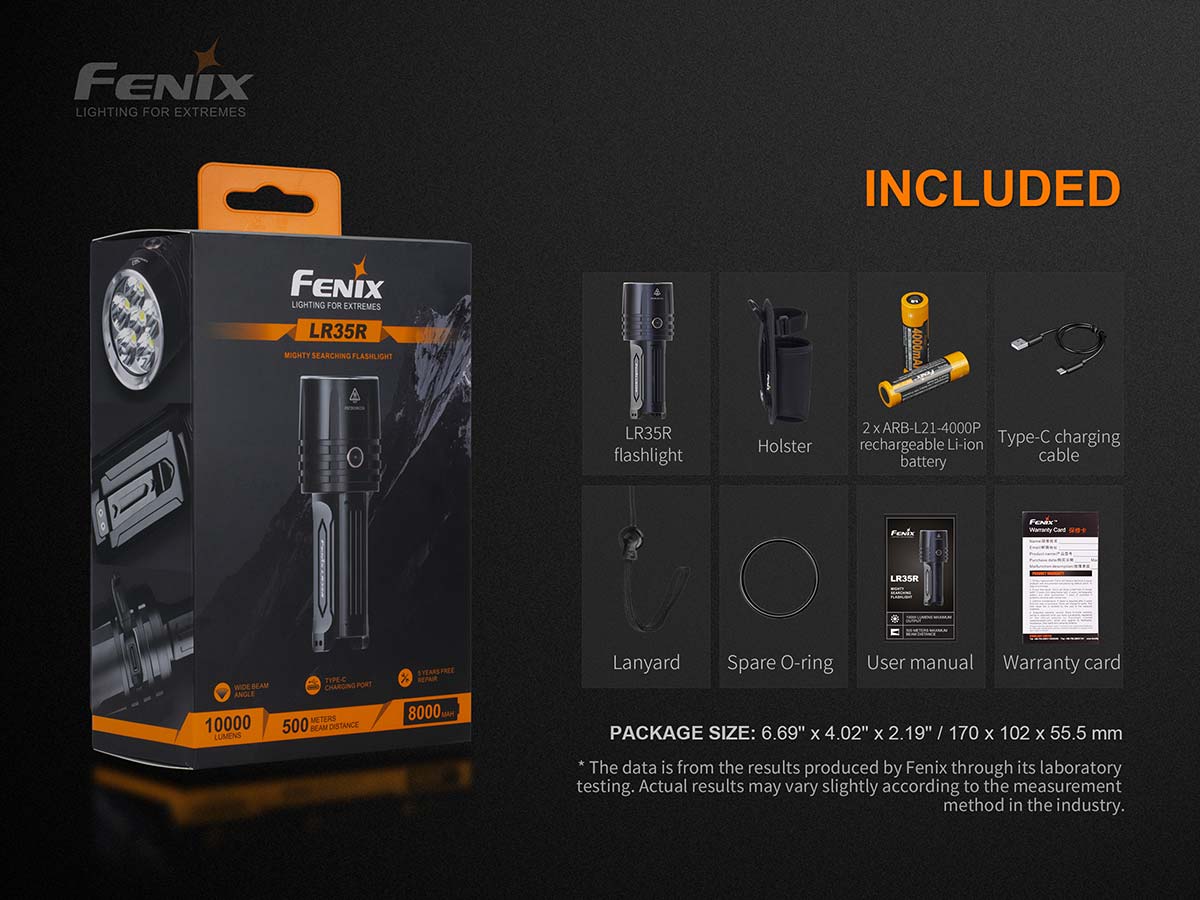 Fenix LR35R Rechargeable Flashlight - 10000 Lumens - Image 12