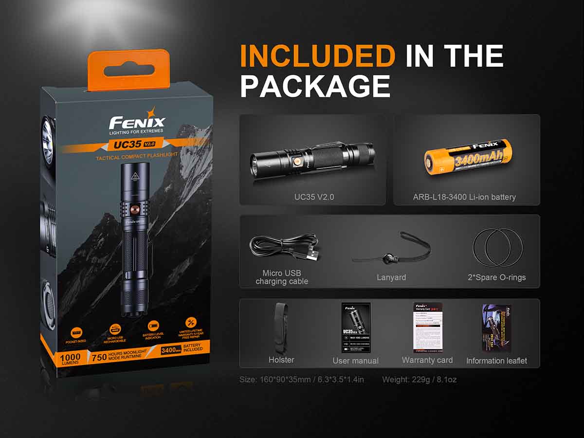 Fenix UC35 V2.0 USB Rechargeable Flashlight - Image 14