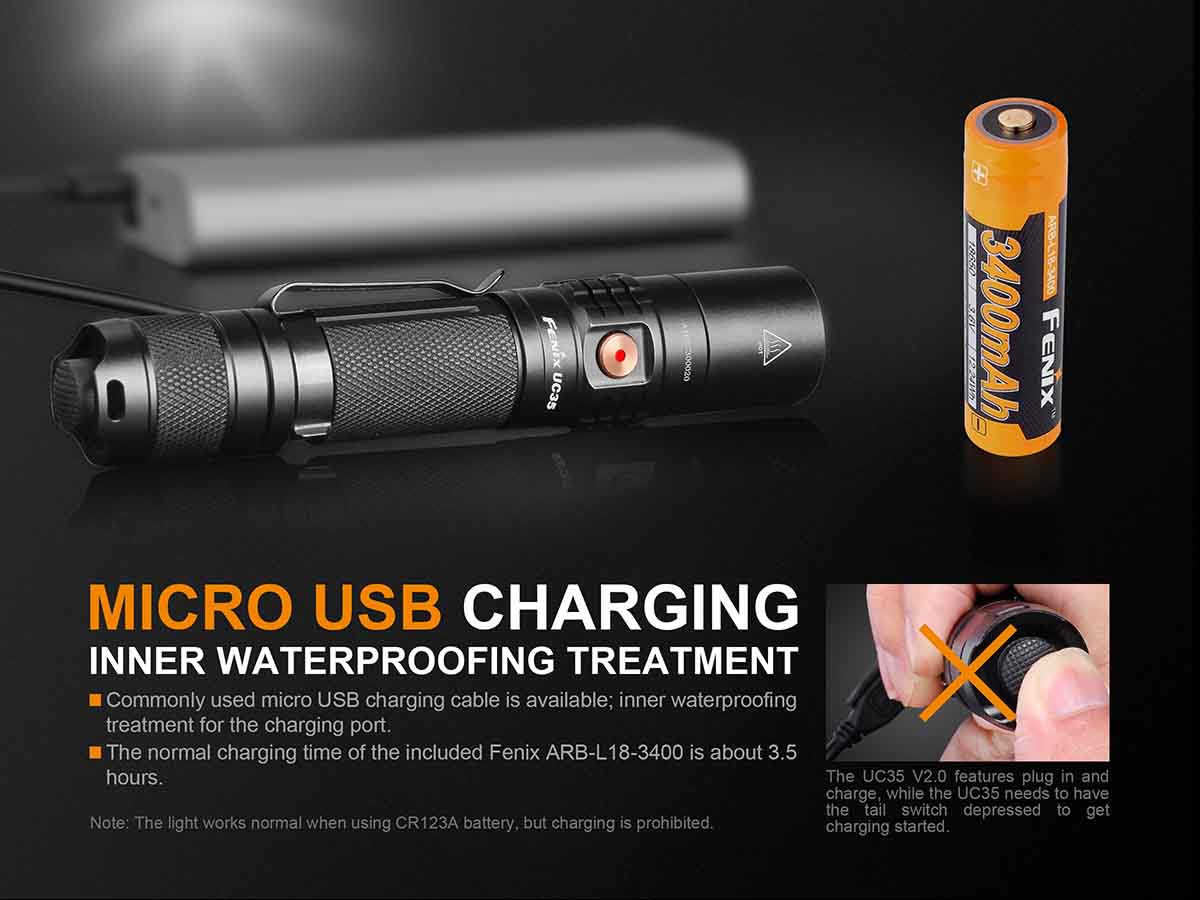 Fenix UC35 V2.0 USB Rechargeable Flashlight - Image 8